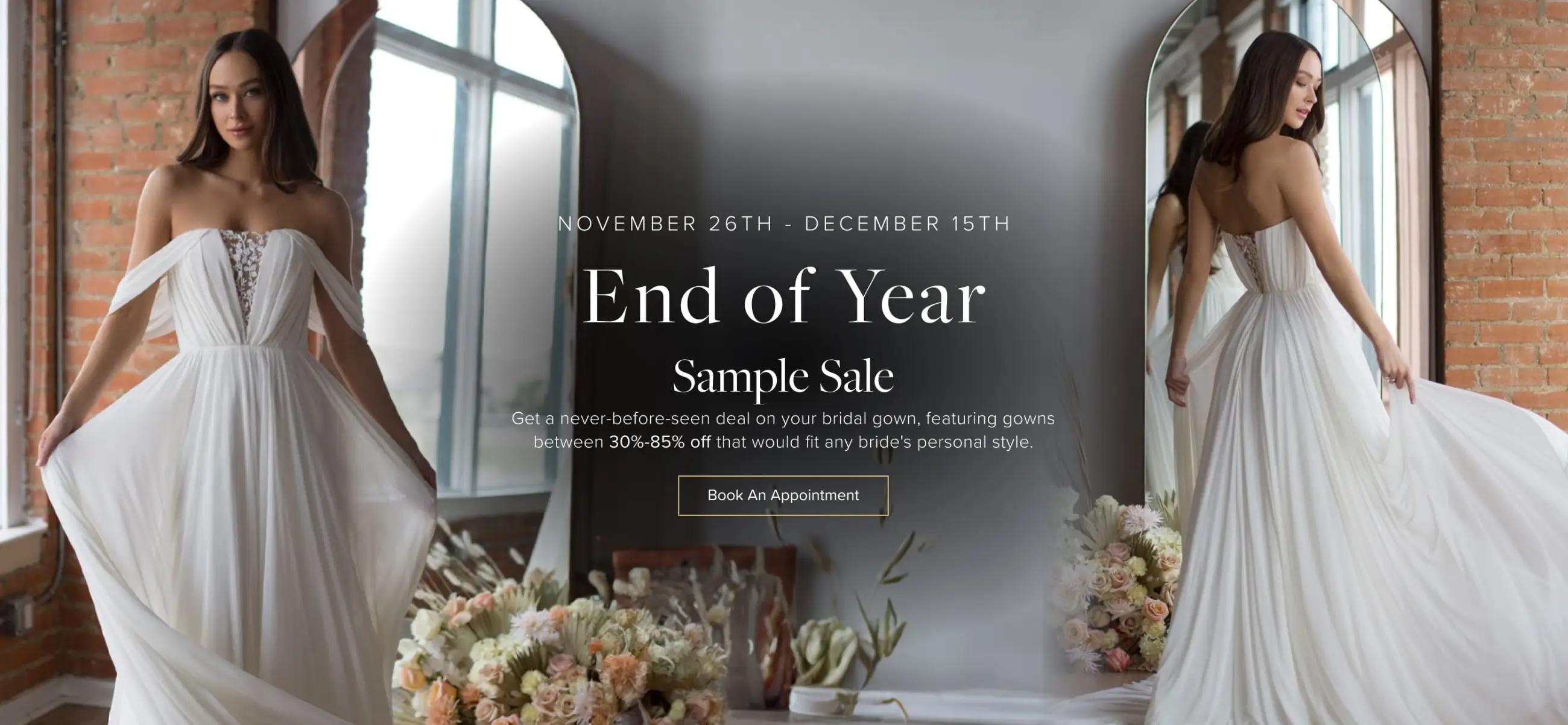 End of Year Sample Sale at Bliss Bridal Desktop